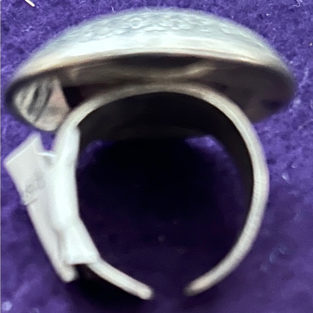 Silver Om Symbol Ring Adjustable, Circular Jewelr… - image 7